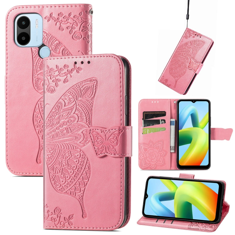 Custodia per telefono in pelle goffrata farfalla amore fiore, For Xiaomi Redmi A1+, For UMIDIGI A13S, For vivo T2X 5G