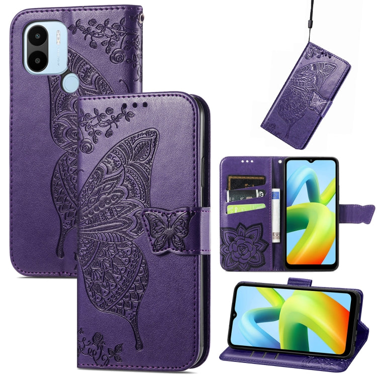 Custodia per telefono in pelle goffrata farfalla amore fiore, For Xiaomi Redmi A1+, For UMIDIGI A13S, For vivo T2X 5G