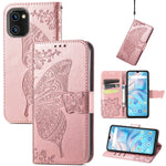 Custodia per telefono in pelle goffrata farfalla amore fiore, For Xiaomi Redmi A1+, For UMIDIGI A13S, For vivo T2X 5G