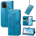 Custodia per telefono in pelle goffrata farfalla amore fiore, For Xiaomi Redmi A1+, For UMIDIGI A13S, For vivo T2X 5G