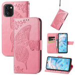 Custodia per telefono in pelle goffrata farfalla amore fiore, For Xiaomi Redmi A1+, For UMIDIGI A13S, For vivo T2X 5G