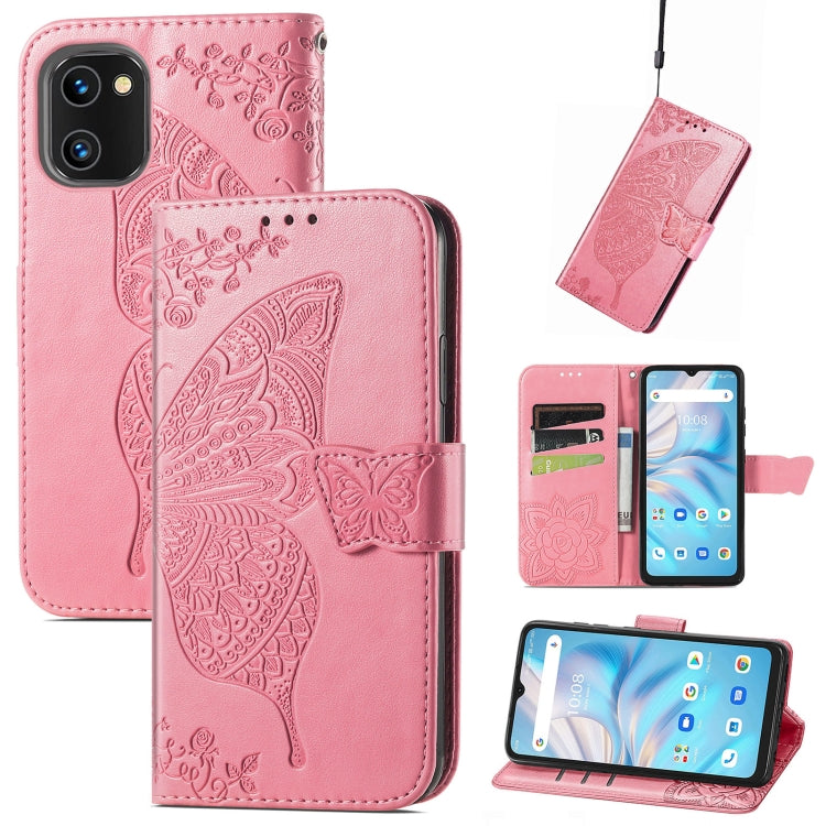 Custodia per telefono in pelle goffrata farfalla amore fiore, For Xiaomi Redmi A1+, For UMIDIGI A13S, For vivo T2X 5G