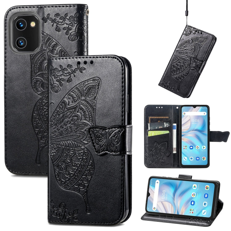Custodia per telefono in pelle goffrata farfalla amore fiore, For Xiaomi Redmi A1+, For UMIDIGI A13S, For vivo T2X 5G
