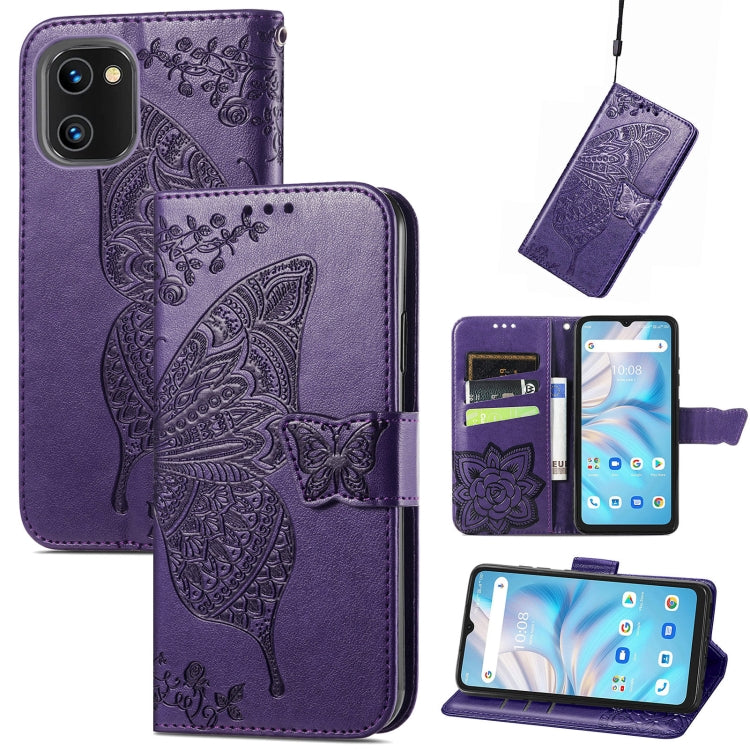 Custodia per telefono in pelle goffrata farfalla amore fiore, For Xiaomi Redmi A1+, For UMIDIGI A13S, For vivo T2X 5G