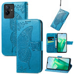 Custodia per telefono in pelle goffrata farfalla amore fiore, For Xiaomi Redmi A1+, For UMIDIGI A13S, For vivo T2X 5G