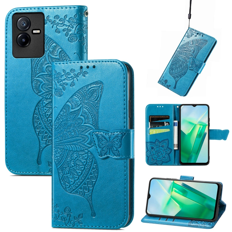 Custodia per telefono in pelle goffrata farfalla amore fiore, For Xiaomi Redmi A1+, For UMIDIGI A13S, For vivo T2X 5G