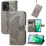 Custodia per telefono in pelle goffrata farfalla amore fiore, For Xiaomi Redmi A1+, For UMIDIGI A13S, For vivo T2X 5G