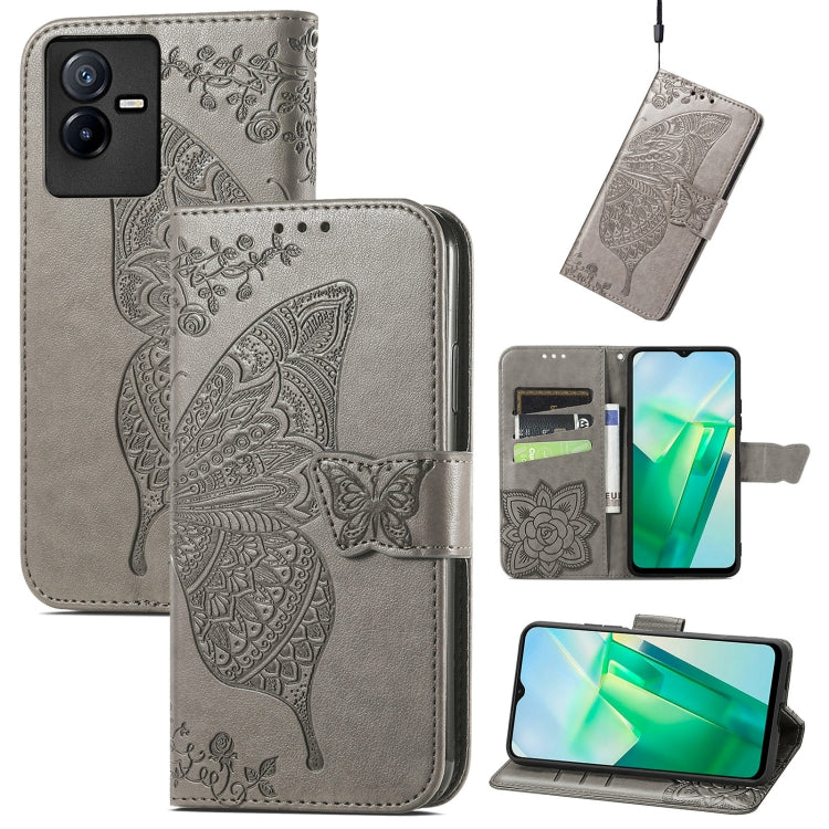 Custodia per telefono in pelle goffrata farfalla amore fiore, For Xiaomi Redmi A1+, For UMIDIGI A13S, For vivo T2X 5G