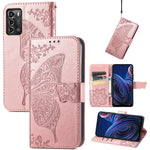 Custodia per telefono in pelle goffrata farfalla amore fiore, For ZTE Blade A72 4G, For ZTE Blade V40 Pro, For Huawei Mate 50 Pro