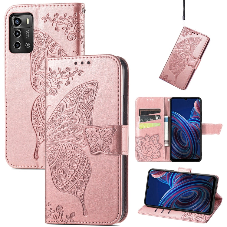 Custodia per telefono in pelle goffrata farfalla amore fiore, For ZTE Blade A72 4G, For ZTE Blade V40 Pro, For Huawei Mate 50 Pro