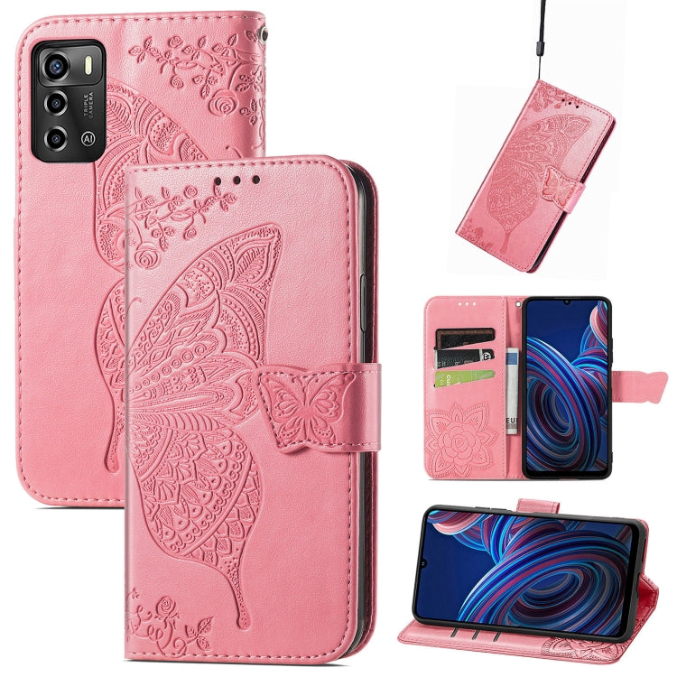 Custodia per telefono in pelle goffrata farfalla amore fiore, For ZTE Blade A72 4G, For ZTE Blade V40 Pro, For Huawei Mate 50 Pro