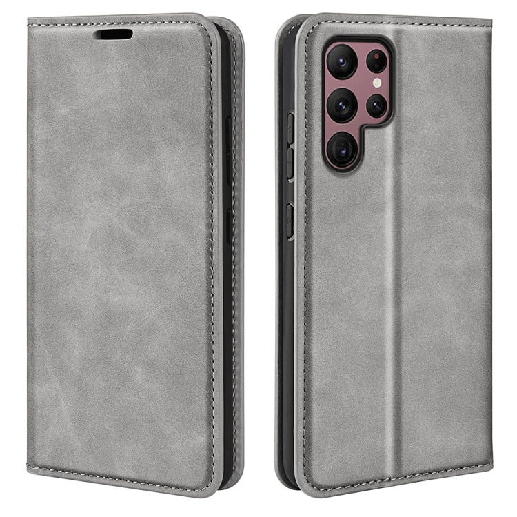 Per Samsung Galaxy S23 Ultra 5G Custodia in pelle con ventosa magnetica retro-pelle, For Samsung Galaxy S23 Ultra 5G