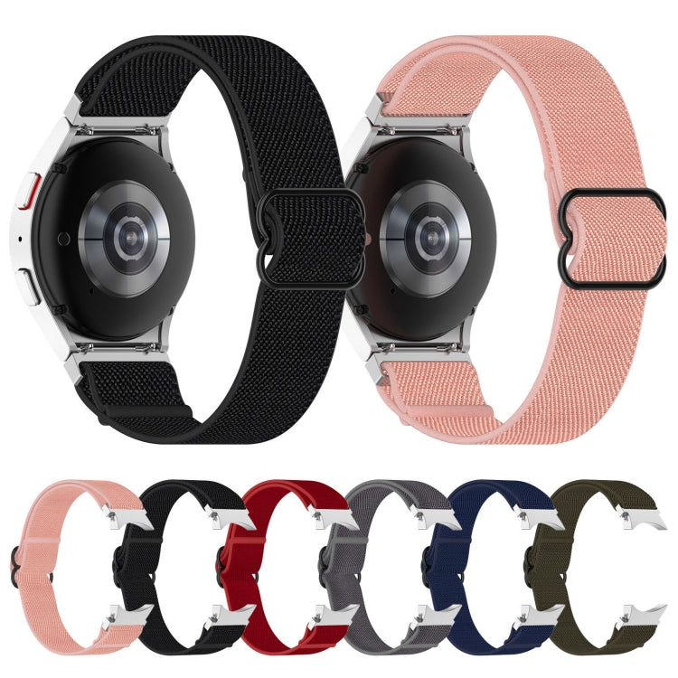 Cinturino per orologio con fibbia nera elasticizzata in nylon, For Samsung Galaxy Watch 5 Pro 45mm, For Samsung Galaxy Watch 5 44mm, For Samsung Galaxy Watch 5 40mm, For Samsung Galaxy Watch 4 44mm