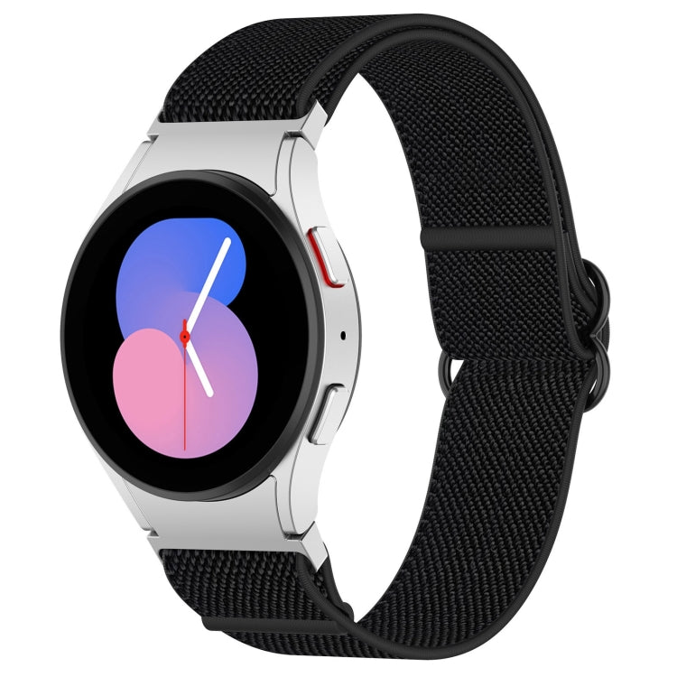 Cinturino per orologio con fibbia nera elasticizzata in nylon, For Samsung Galaxy Watch 5 Pro 45mm, For Samsung Galaxy Watch 5 44mm, For Samsung Galaxy Watch 5 40mm, For Samsung Galaxy Watch 4 44mm