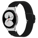 Cinturino per orologio con fibbia nera elasticizzata in nylon, For Samsung Galaxy Watch 4 40mm, For Samsung Galaxy Watch 4 Classic 42mm, For Samsung Galaxy Watch 4 Classic 46mm, For Samsung Galaxy Watch 3 41mm