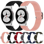 Cinturino per orologio con fibbia nera elasticizzata in nylon, For Samsung Galaxy Watch 4 40mm, For Samsung Galaxy Watch 4 Classic 42mm, For Samsung Galaxy Watch 4 Classic 46mm, For Samsung Galaxy Watch 3 41mm