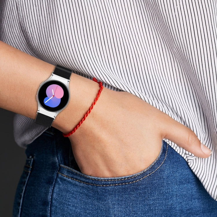 Cinturino per orologio con fibbia nera elasticizzata in nylon, For Samsung Galaxy Watch 4 40mm, For Samsung Galaxy Watch 4 Classic 42mm, For Samsung Galaxy Watch 4 Classic 46mm, For Samsung Galaxy Watch 3 41mm