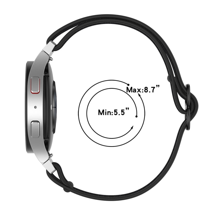Cinturino per orologio con fibbia nera elasticizzata in nylon, For Samsung Galaxy Watch 4 40mm, For Samsung Galaxy Watch 4 Classic 42mm, For Samsung Galaxy Watch 4 Classic 46mm, For Samsung Galaxy Watch 3 41mm