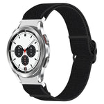 Cinturino per orologio con fibbia nera elasticizzata in nylon, For Samsung Galaxy Watch 4 40mm, For Samsung Galaxy Watch 4 Classic 42mm, For Samsung Galaxy Watch 4 Classic 46mm, For Samsung Galaxy Watch 3 41mm