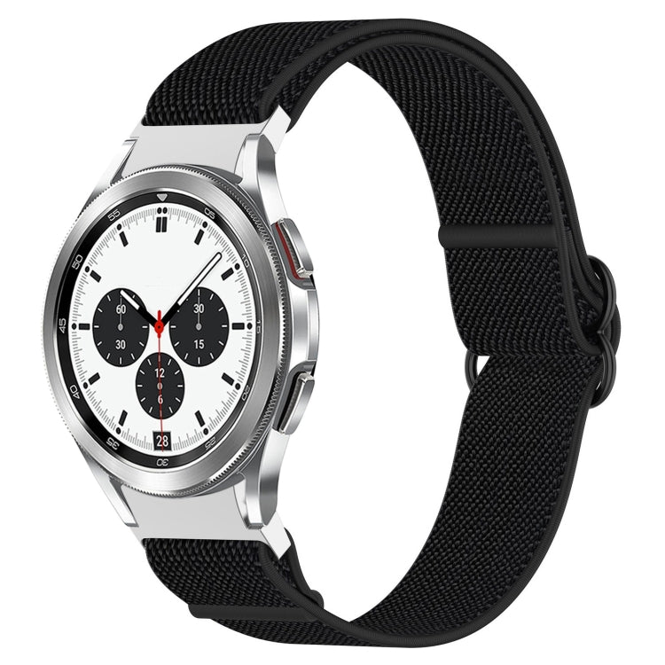 Cinturino per orologio con fibbia nera elasticizzata in nylon, For Samsung Galaxy Watch 4 40mm, For Samsung Galaxy Watch 4 Classic 42mm, For Samsung Galaxy Watch 4 Classic 46mm, For Samsung Galaxy Watch 3 41mm