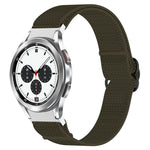 Cinturino per orologio con fibbia nera elasticizzata in nylon, For Samsung Galaxy Watch 4 40mm, For Samsung Galaxy Watch 4 Classic 42mm, For Samsung Galaxy Watch 4 Classic 46mm, For Samsung Galaxy Watch 3 41mm