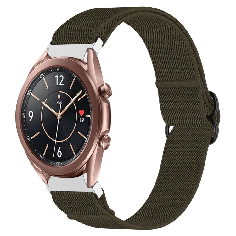 Cinturino per orologio con fibbia nera elasticizzata in nylon, For Samsung Galaxy Watch 4 40mm, For Samsung Galaxy Watch 4 Classic 42mm, For Samsung Galaxy Watch 4 Classic 46mm, For Samsung Galaxy Watch 3 41mm