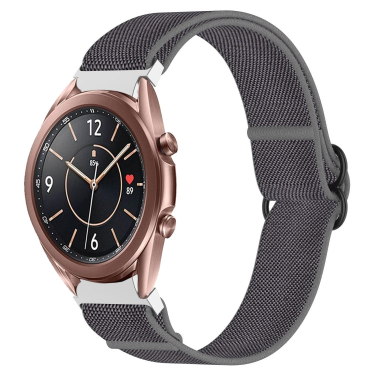 Cinturino per orologio con fibbia nera elasticizzata in nylon, For Samsung Galaxy Watch 4 40mm, For Samsung Galaxy Watch 4 Classic 42mm, For Samsung Galaxy Watch 4 Classic 46mm, For Samsung Galaxy Watch 3 41mm