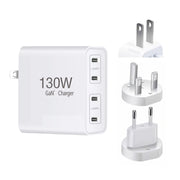 Caricabatterie GaN130W USB-C a 4 porte PD65W / PD30W multiporta di tipo C per serie di notebook, US Plug, EU / US Plug, UK / US Plug, AU / US Plug, EU / UK / US Plug, EU / UK / AU / US Plug