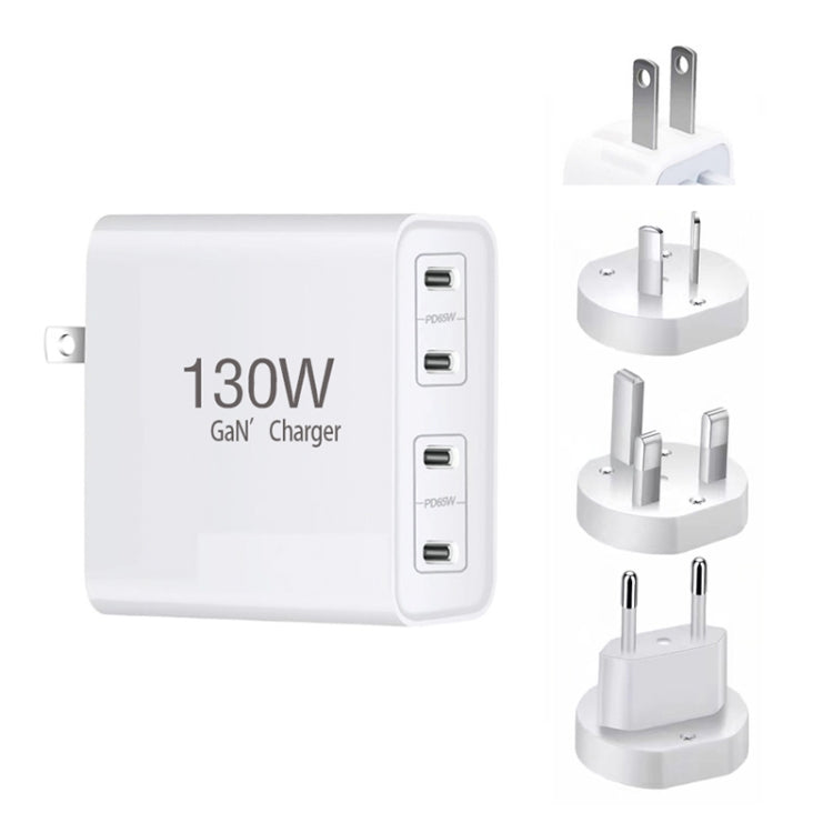 Caricabatterie GaN 130W USB-C 4 porte con PD65W e PD30W