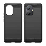 Custodia per telefono TPU in fibra di carbonio con trama spazzolata, For Realme 10 Pro+