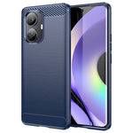 Custodia per telefono TPU in fibra di carbonio con trama spazzolata, For Realme 10 Pro+