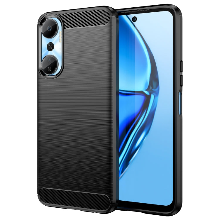 Custodia per telefono TPU in fibra di carbonio con trama spazzolata, For Infinix Hot 20, For Infinix Hot 20 Play