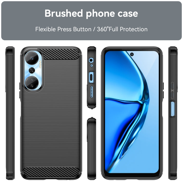 Custodia per telefono TPU in fibra di carbonio con trama spazzolata, For Infinix Hot 20, For Infinix Hot 20 Play