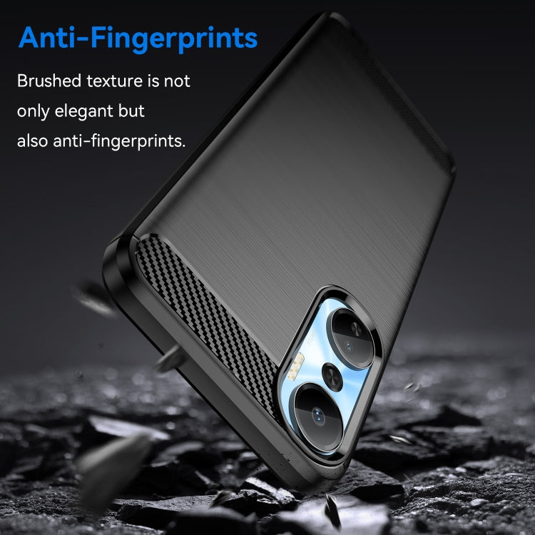 Custodia per telefono TPU in fibra di carbonio con trama spazzolata, For Infinix Hot 20, For Infinix Hot 20 Play