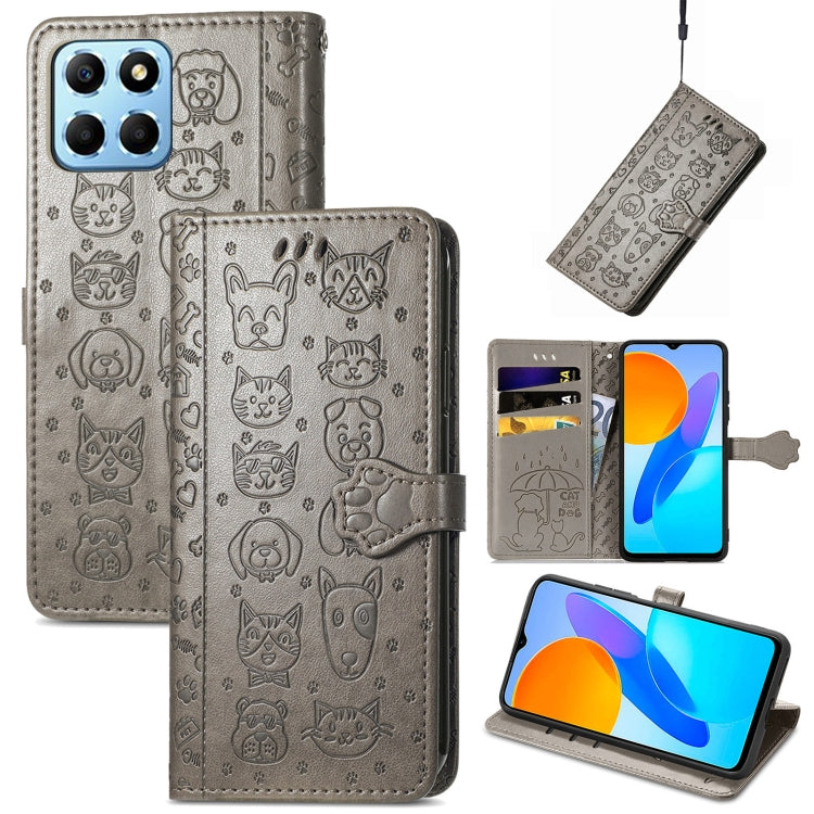Simpatica custodia per telefono in pelle goffrata con gatto e cane, For Honor X8 5G, For Infinix Note 11, For Xiaomi Poco M5