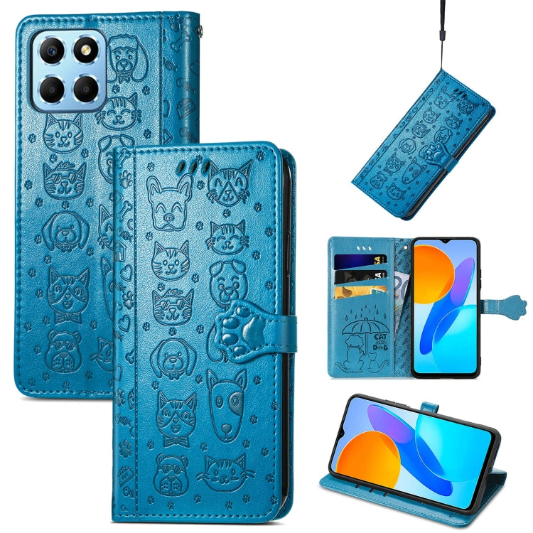 Simpatica custodia per telefono in pelle goffrata con gatto e cane, For Honor X8 5G, For Infinix Note 11, For Xiaomi Poco M5