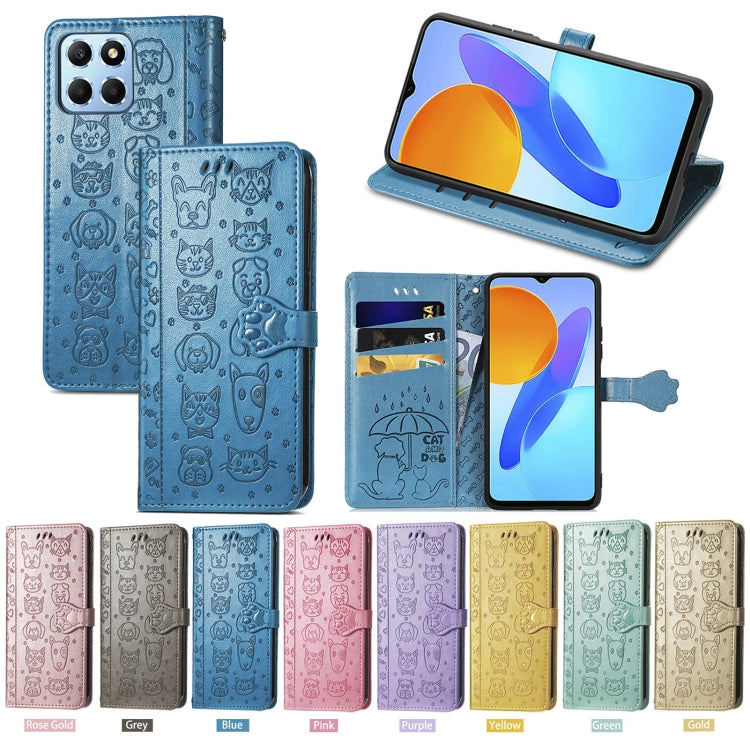 Simpatica custodia per telefono in pelle goffrata con gatto e cane, For Honor X8 5G, For Infinix Note 11, For Xiaomi Poco M5