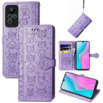 Simpatica custodia per telefono in pelle goffrata con gatto e cane, For Honor X8 5G, For Infinix Note 11, For Xiaomi Poco M5