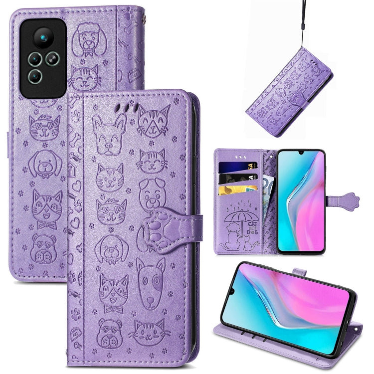 Simpatica custodia per telefono in pelle goffrata con gatto e cane, For Honor X8 5G, For Infinix Note 11, For Xiaomi Poco M5