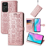 Simpatica custodia per telefono in pelle goffrata con gatto e cane, For Honor X8 5G, For Infinix Note 11, For Xiaomi Poco M5