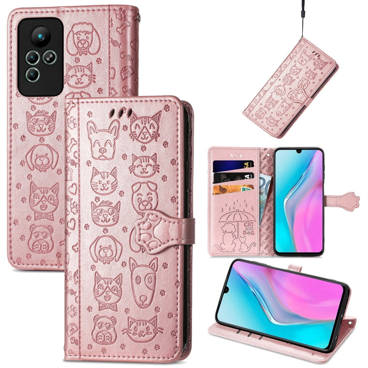 Simpatica custodia per telefono in pelle goffrata con gatto e cane, For Honor X8 5G, For Infinix Note 11, For Xiaomi Poco M5