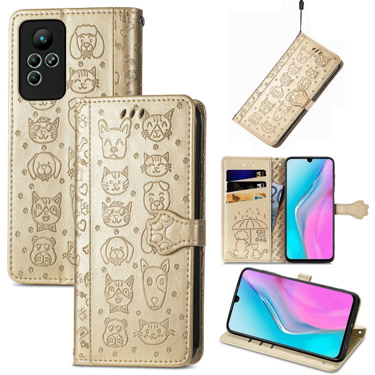 Simpatica custodia per telefono in pelle goffrata con gatto e cane, For Honor X8 5G, For Infinix Note 11, For Xiaomi Poco M5