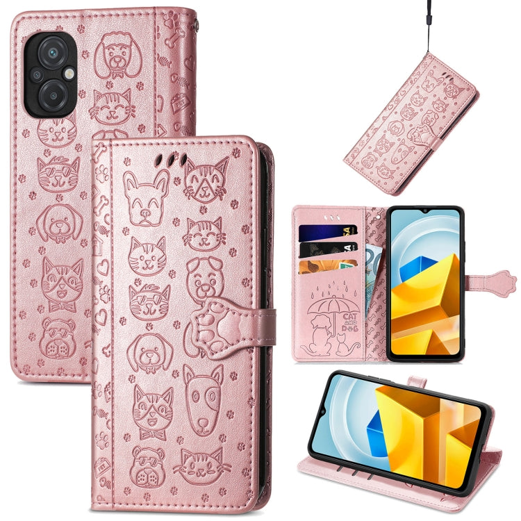 Simpatica custodia per telefono in pelle goffrata con gatto e cane, For Honor X8 5G, For Infinix Note 11, For Xiaomi Poco M5