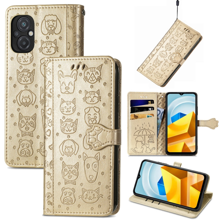 Simpatica custodia per telefono in pelle goffrata con gatto e cane, For Honor X8 5G, For Infinix Note 11, For Xiaomi Poco M5