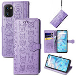 Simpatica custodia per telefono in pelle goffrata con gatto e cane, For UMIDIGI A13S, For vivo T2X, For ZTE Blade A72 4G