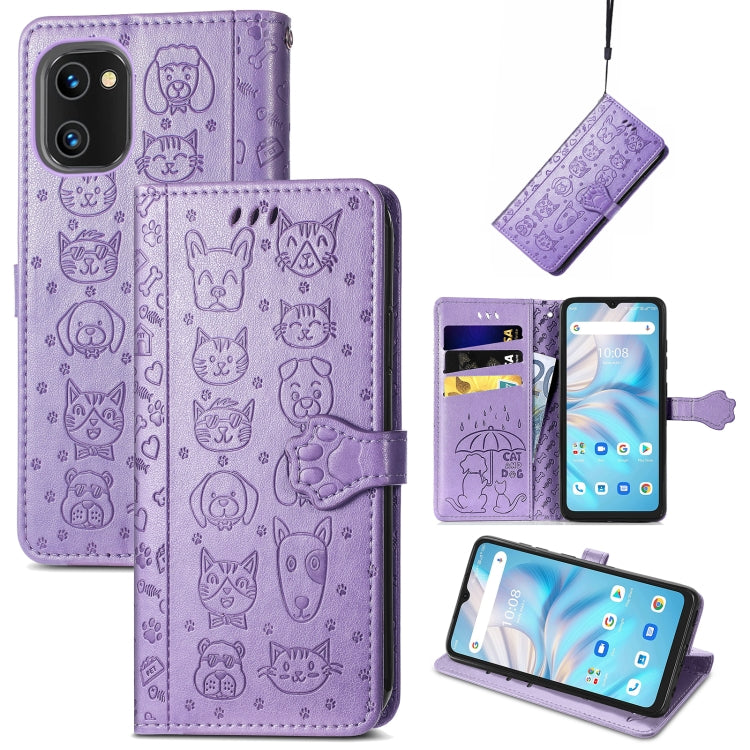 Simpatica custodia per telefono in pelle goffrata con gatto e cane, For UMIDIGI A13S, For vivo T2X, For ZTE Blade A72 4G