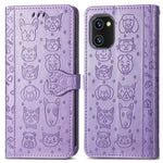 Simpatica custodia per telefono in pelle goffrata con gatto e cane, For UMIDIGI A13S, For vivo T2X, For ZTE Blade A72 4G