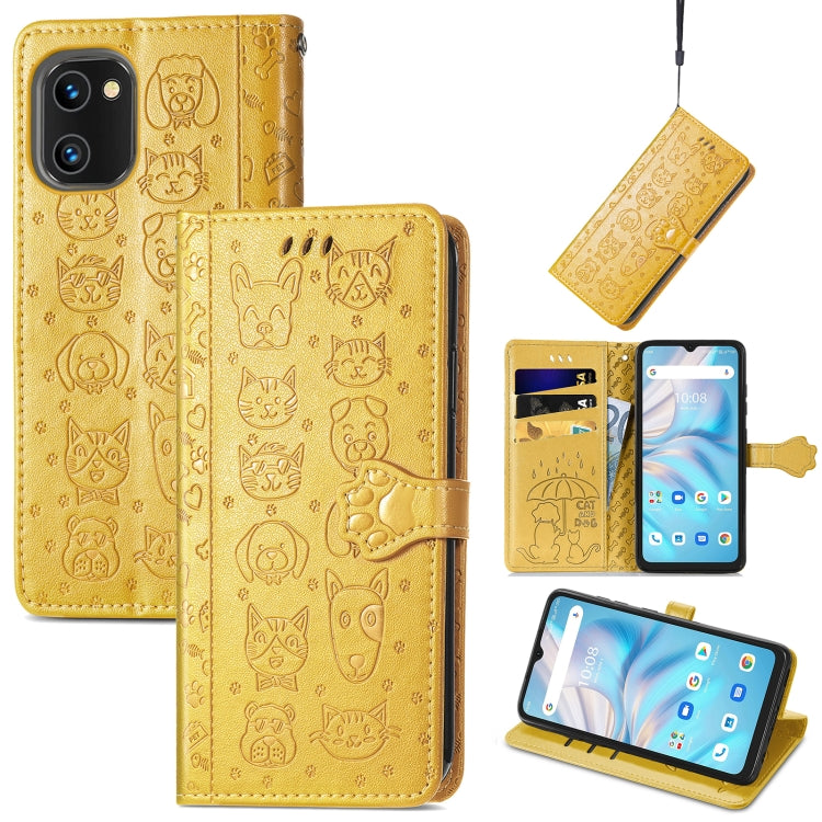 Simpatica custodia per telefono in pelle goffrata con gatto e cane, For UMIDIGI A13S, For vivo T2X, For ZTE Blade A72 4G