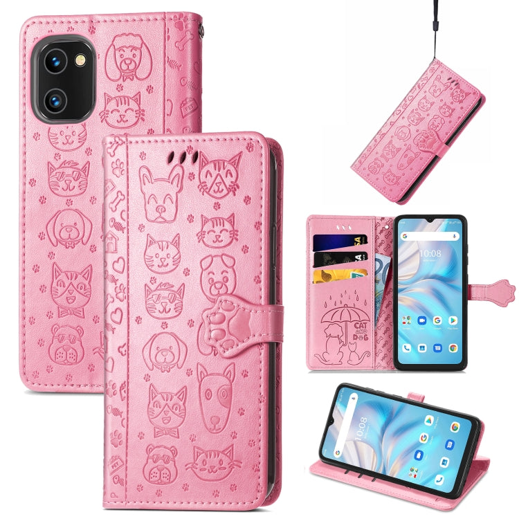 Simpatica custodia per telefono in pelle goffrata con gatto e cane, For UMIDIGI A13S, For vivo T2X, For ZTE Blade A72 4G