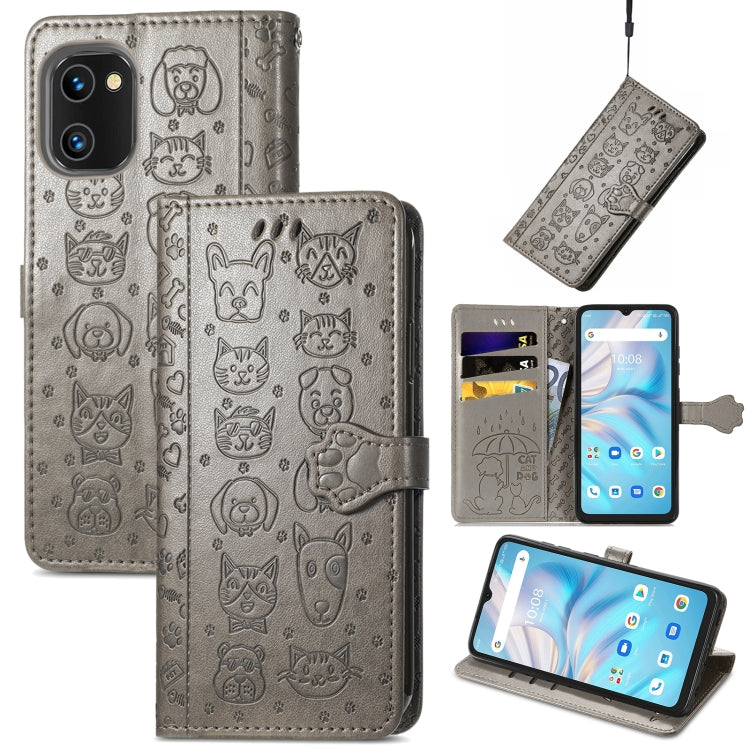 Simpatica custodia per telefono in pelle goffrata con gatto e cane, For UMIDIGI A13S, For vivo T2X, For ZTE Blade A72 4G